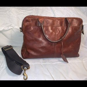 Fossil Men’s leather briefcase/messenger bag